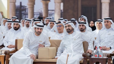 Sheikh Mohammed bin Rashid and Sheikh Hamdan bin Mohammed during the ceremony. Photo: Sheikh Hamdan bin Mohammed / X
