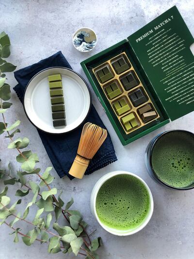 Spend your evening with a luxurious cup of matcha tea and chocolates. Courtesy Haiya Tariq / @passmethedimsum