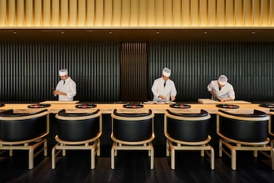 Chefs at work at the hotel's Taka-An restaurant. Photo: Aman Kyoto