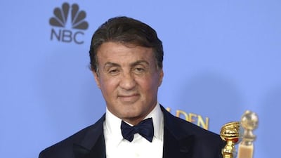 Actor Sylvester Stallone holds the award for Best Supporting Performance in a Motion Picture for Creed, in the press room during 73rd Annual Golden Globe Awards. Paul Buck / EPA