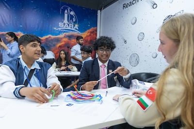 Pupils attend a workshop at the Space and Rocketry Academy in Dubai. Ruel Pableo / The National