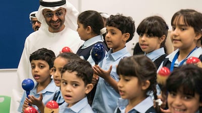 Sheikh Mohamed bin Zayed Al Nahyan visits Hamdan bin Zayed School. Hamad Al Kaabi / Crown Prince Court - Abu Dhabi.