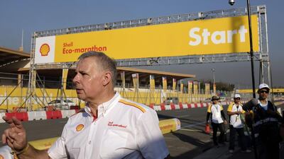 Race track marshalls prepare the starting grid during the morning practice sessions. Jes Aznar for The National
