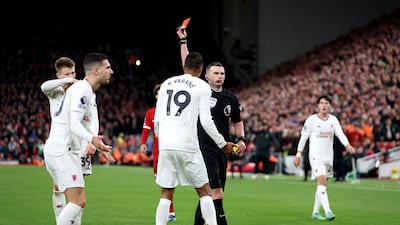 Motivated, encouraged. Poor free-kick on 45 minutes that went nowhere near goal. Got his foot in to stop a dangerous Liverpool attack, got forward too. Superb recovery to stop Salah at the end, then red carded. A poor decision from the referee. Getty Images