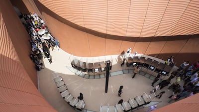 The pavilion wall at Milan Expo was created to reflect the patterns of sand dunes, a signature image from the UAE. Courtesy Filippo Poli