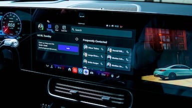 Drivers cannot see the meeting while the car is moving but colleagues can still see them. Photo: Mercedes-Benz