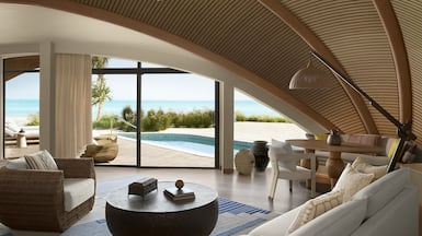 Footballer Cristiano Ronaldo and model Georgina Rodriguez have bought two villas at seashell-inspired Nujuma in Saudi Arabia. Photo: Ritz-Carlton