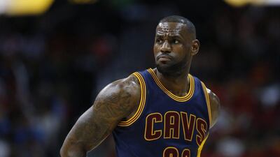 LeBron James of the Cleveland Cavaliers shown during his team's second-round series against the Atlanta Hawks. John Bazemore / AP Photo / May 6, 2016