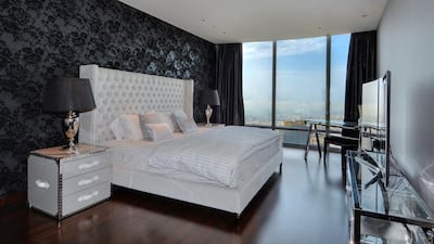 Another bedroom from the three-bedroom apartment in the Burj Khalifa. Courtesy Better Homes