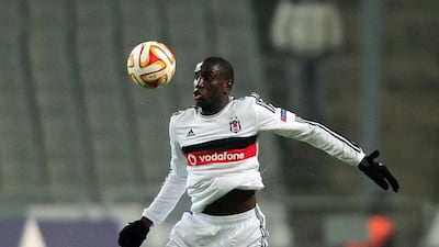 A file photo of Demba Ba who broke his leg during a game in China. Ozan Kose / AFP