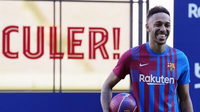 Pierre-Emerick Aubameyang enjoyed signing for Barcelona, but he won't be at the World Cup with Gabon. EPA