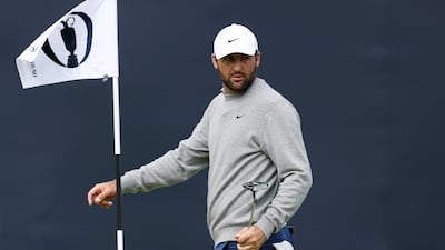 World No 1 Scottie Scheffler looks on during a practice round prior to The 153rd Open Championship at Royal Portrush Golf Club. Getty Images