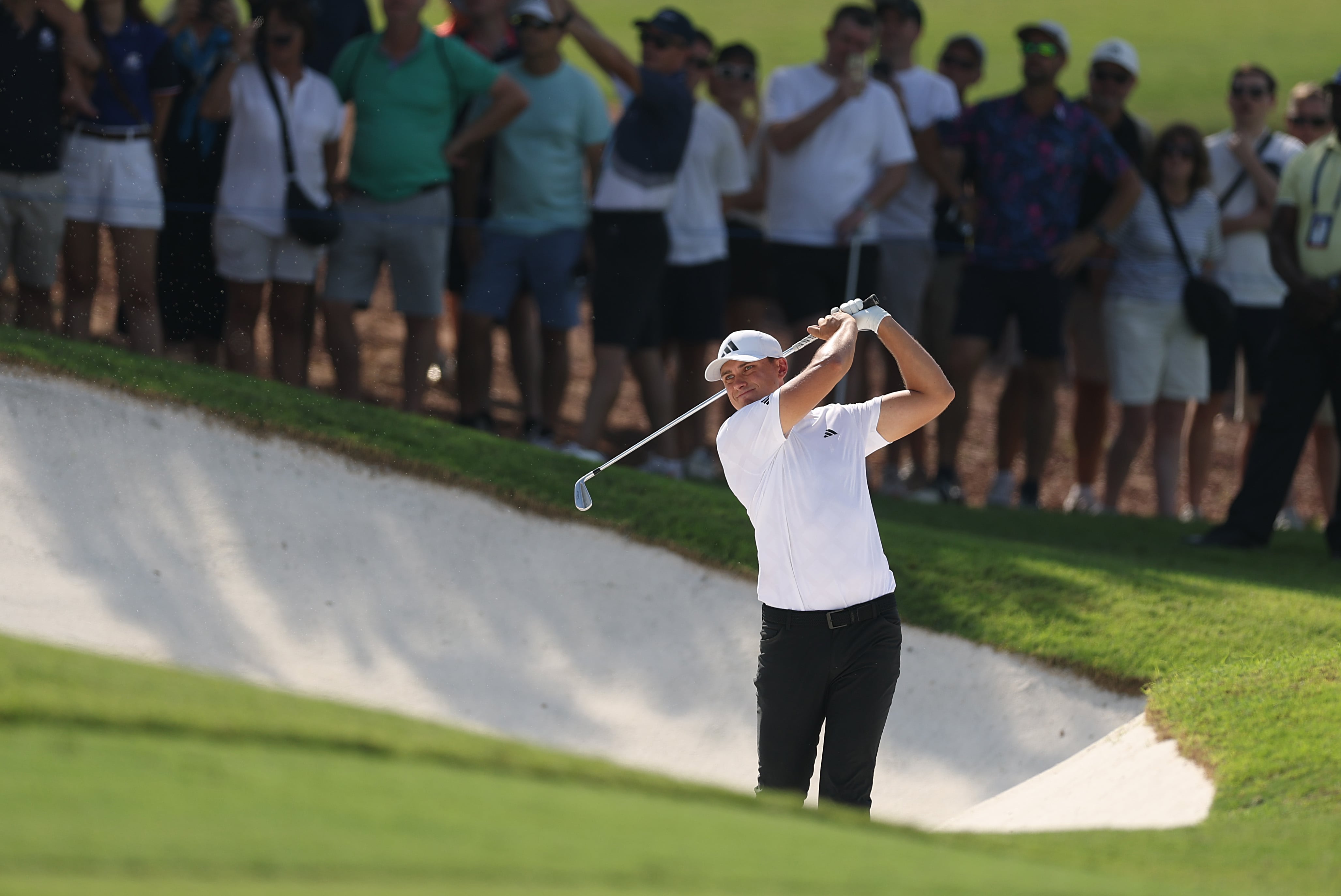 Sweden's Ludvig Aberg finished with a 66, leaving him one shot behind the winner. Getty Images