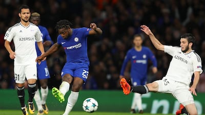 Michy Batshuayi scores Chelsea's fifth goal. Richard Heathcote / Getty Images
