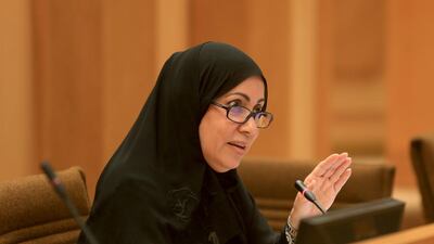 Mariam Al Roomi, the Minister of Social Affairs, during the FNC session. Ravindranath K / The National