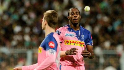 Jofra Archer, right, is not a like-for-like replacement nor has he played any international cricket. But the 24-year-old all-rounder is considered one for the future and, even though he is not in the preliminary World Cup squad, he will be involved in the home ODI series against Pakistan. Bikas Das / AP Photo