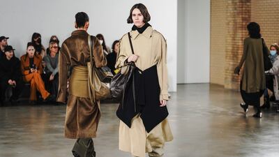 There was a focus on peplums, or strips of fabric attached to the waists of dresses or skirts or tops, from Proenza Schouler. AP