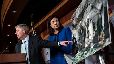 Mr Graham addresses a news conference in Washington, in 2013, after the reported arrest of Sulaiman Abu Ghaith, the son-in-law of Osama Bin Laden, who was taken into custody in the Middle East and was allegedly being held in New York. AFP