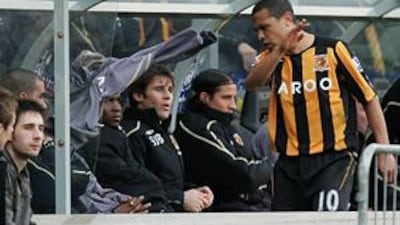 Geovanni hurls his jacket away in frustration, after being substituted by Phil Brown in Hull's defeat to Blackburn on Sunday.