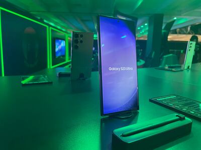 Samsung’s S23 Ultra comes with a stylus to enhance users’ experience. Alkesh Sharma / The National