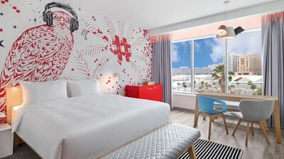 Rooms feature art inspired by local influences combined with bold design typical to Radisson Red hotels.