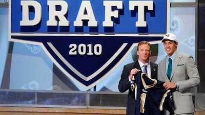 Sam Bradford, left, was the first overall pick in the 2010 draft.