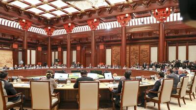 Mohammed bin Rashid heads the UAE delegation at the summit meetings of the belt and road initiative in Beijing