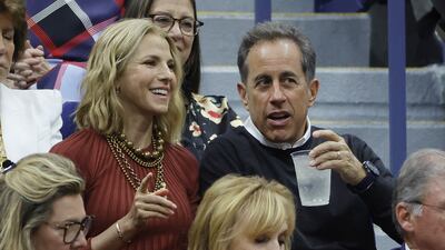 American comedian and actor Seinfeld and his wife Jessica at the US Open final in New York on Sunday. EPA