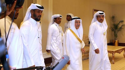 Saudi Arabia's oil minister Ali Al-Naimi, centre, arrives for the meeting, in the Qatari capital Doha, on April 17, 2016. Reuters