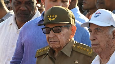 Cuba’s former president Raul Castro attending a May Day parade in Havana. Reuters