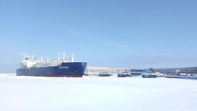 FILE PHOTO: The Christophe de Margerie, an ice-class tanker fitted out to transport liquefied natural gas, is docked in Arctic port of Sabetta, Yamalo-Nenets district, Russia March 30, 2017. REUTERS/Olesya Astakhova/File Photo
