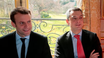 In this file photo taken on March 07, 2016 then French Economy minister Emmanuel Macron (L) and his then Chief of staff Alexis Kohler attend a meeting with the French prime minister on proposed changes of the labour law at the Hotel Matignon in Paris. Police raided France's economy ministry June 6, 2018 as part of a conflict of interest probe into President Emmanuel Macron's chief of staff Alexis Kohler, a source close to the case said. Jacques Demarthon / AFP