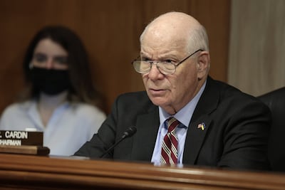 Senator Ben Cardin speaks during a hearing in Washington. Getty Images / AFP