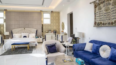 One of the guest rooms on the first floor of the Sajan home in Emirates Hills.
