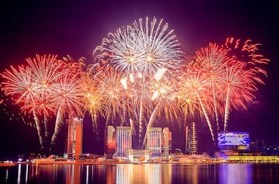 A handout photo of fireworks at Al Maryah Island in Abu Dhabi.