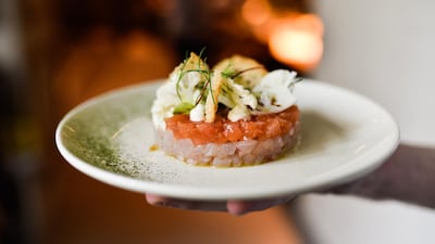 Emirati sea bass tartare is part of chef Tala Bashmi’s one-off dinner menu at Boca, DIFC. Courtesy Boca