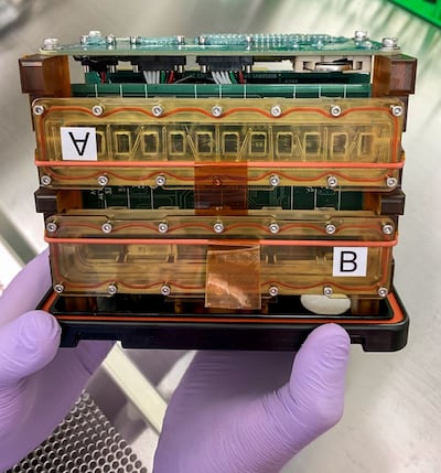 A pre-flight image of heart tissue being sent to the International Space Station. Photo: Johns Hopkins University
