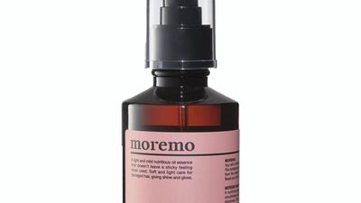 Moremo: This cult Korean beauty brand combines naturally derived ingredients, effective formulas and Insta-worthy packaging. The Hair Essence Delightful Oil is a mild and moisturising must-have for summer haircare routines. Available at Tips and Toes; Dh120