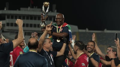 Al Ahly celebrate after defeating Kaizer Chiefs in Casablanca. Courtesy Al Ahly Twitter / @AlAhlyEnglish