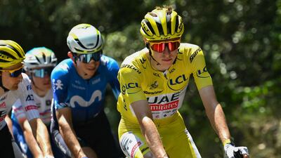 UAE Team Emirates' Tadej Pogacar during Stage 16. AFP