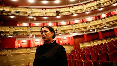 Stage Director of the Odesa National Opera Oksana Taranenko speaks with Reuters after the international opera awards at Madrid Royal Theatre, Spain, November 28, 2022. REUTERS / Juan Medina