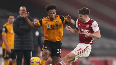 Adama Traore, 8 - The winger’s terrifying pace is normally enough to give any defender nightmares. He wriggled away from Kieran Tierney before standing up a lovely cross that was eventually bundled home by Neto and was again instrumental in the build-up to Wolves second. Reuters