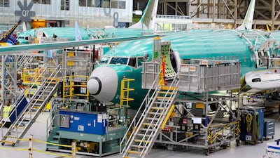 Boeing 737 Max aircraft are assembled at the Boeing Renton Factory in Washington state. AFP