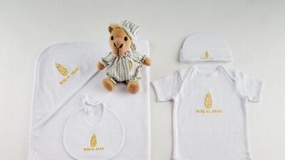 Burj Al Arab’s signature babywear. Courtesy Jumeirah Group