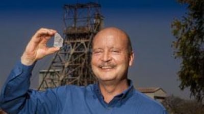 Johan Dippenaar, CEO of Petra Diamonds, with the stone.