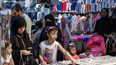 Women’s accessories were for sale at the Eid fair at the Fujairah Exhibition Centre. Victor Besa for The National