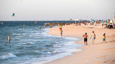 The start of cooler weather in Dubai often leads residents to flock to beaches. Antonie Robertson / The National