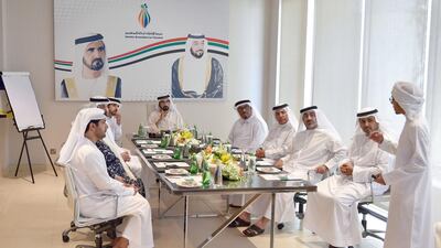 Sheikh Mohammed bin Rashid, Vice President and Ruler of Dubai, visits the Emirates Society for the Talented with Sheikh Hamdan bin Mohammed, Crown Prince of Dubai. Wam