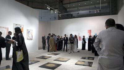 People gather at the opening of 21,39 Jeddah Arts. Willy Lowry / The National