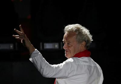 Chef Alain Passard reacts after receiving an award during the World's 50 Best Restaurants ceremony in Singapore. Reuters